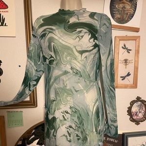 Guess Nadine Sheer Printed Bodycon Dress